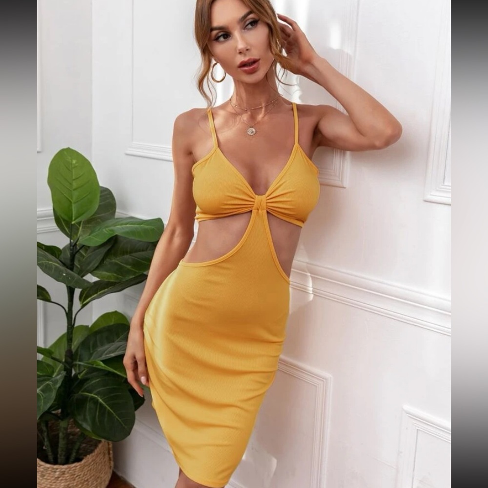 Yellow bodycon dress
